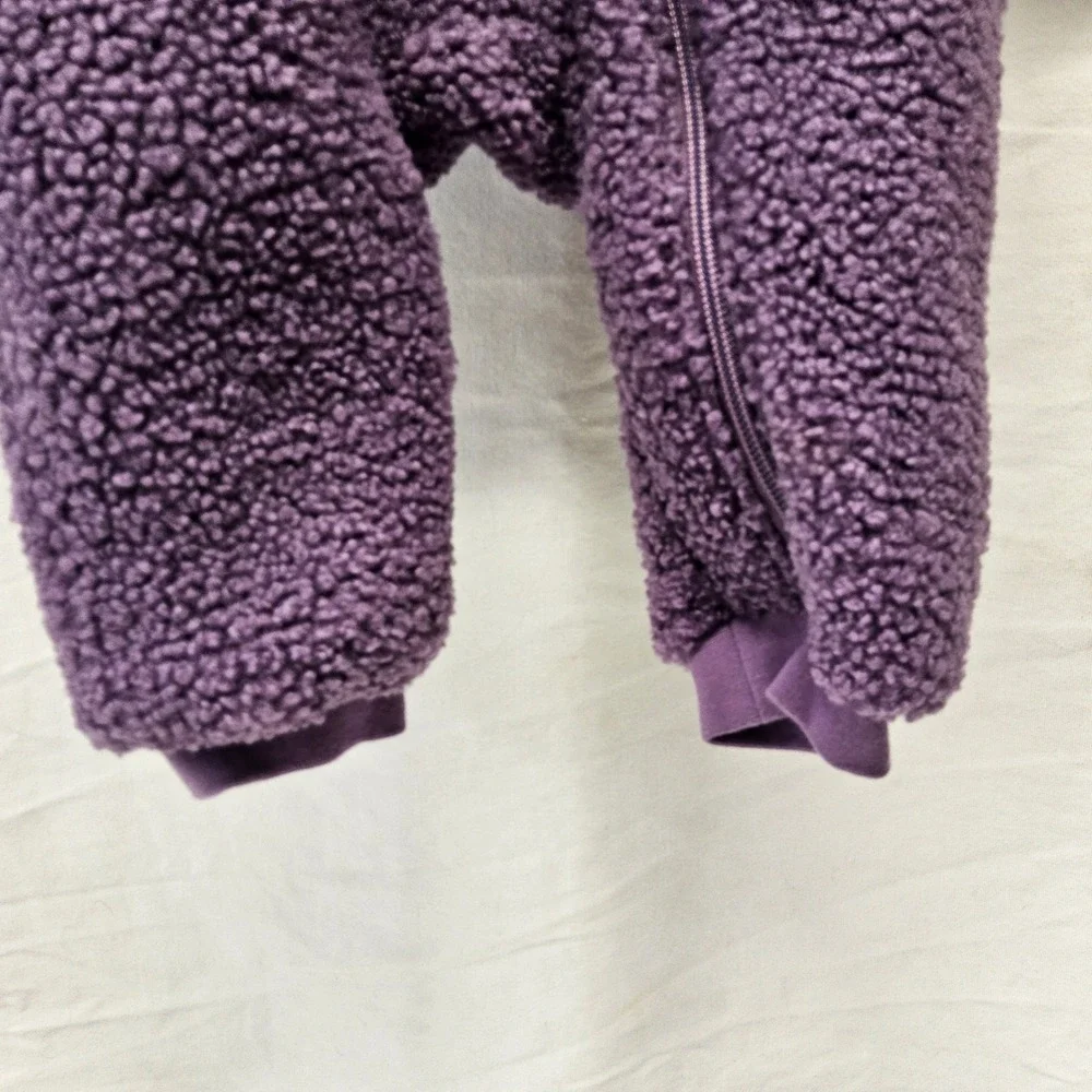 Minymo Sherpa Fleece Bunting Infant 3M Purple Hooded Zipper Pram Suit‎ 111578